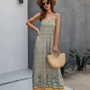 Floral Maxi Dress in Green
